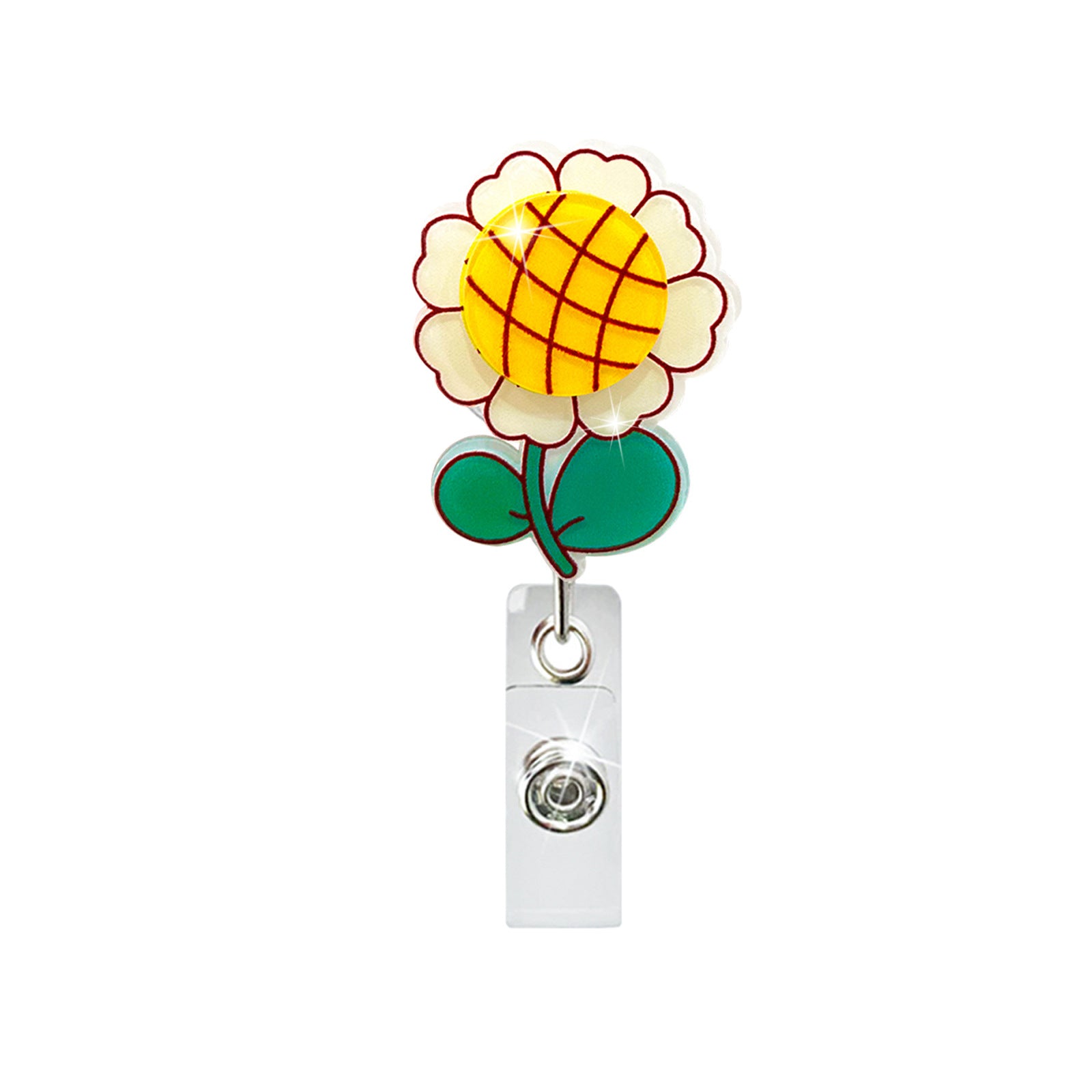 Wholesale Badge Reels Sunflower Retractable Keychain
